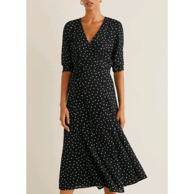 mango wrap polka dot dress