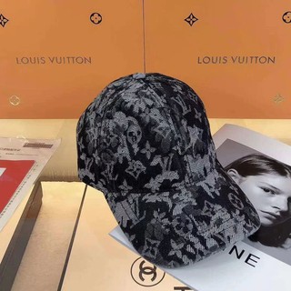 Louis Vuitton washed denim covered with printed baseball hats men