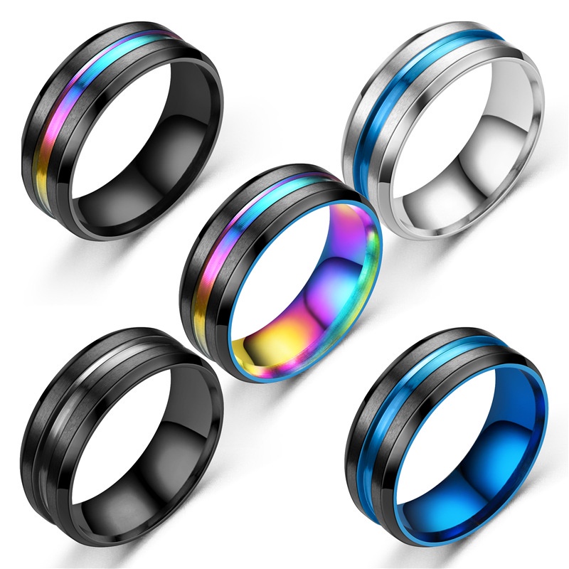 High Quality Black Gold Ring Fashion Titanium Steel Ring For Men