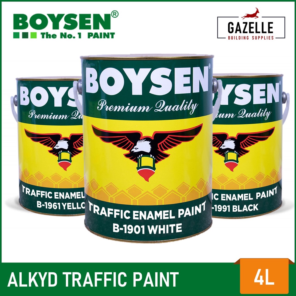 Boysen Traffic Paint Alkyd / Reflectorized 4L White / Yellow / Black