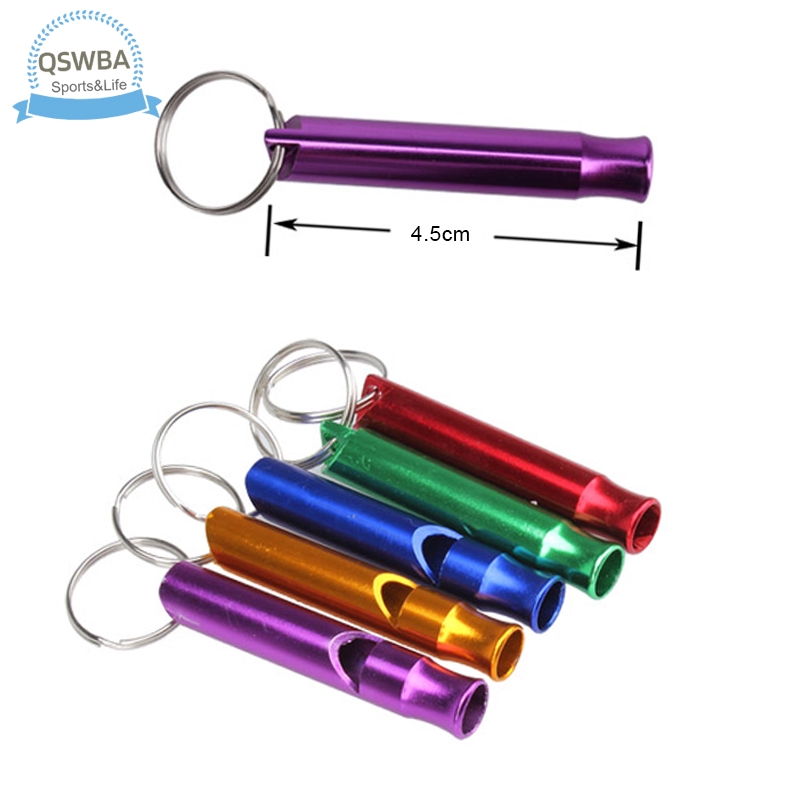 ✨qswba Metal Whistle Pendant Keychain Keyring Outdoor Camping Survival  Whistles