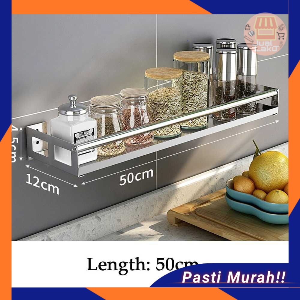 Stainless Steel Seasoning Rack Kitchen Spice Rack Wall Mounted Bracket ...