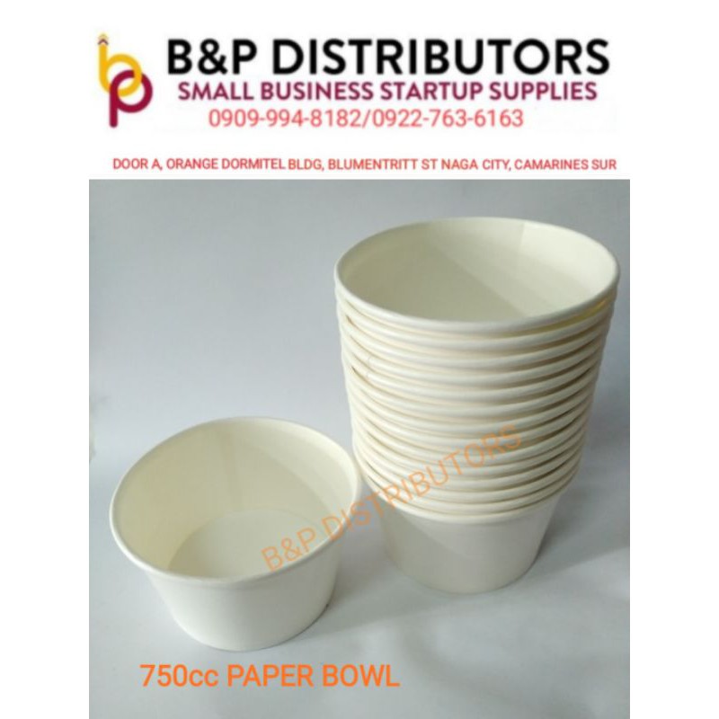 750cc PLAIN PAPER BOWL X 50's/pack | Shopee Philippines