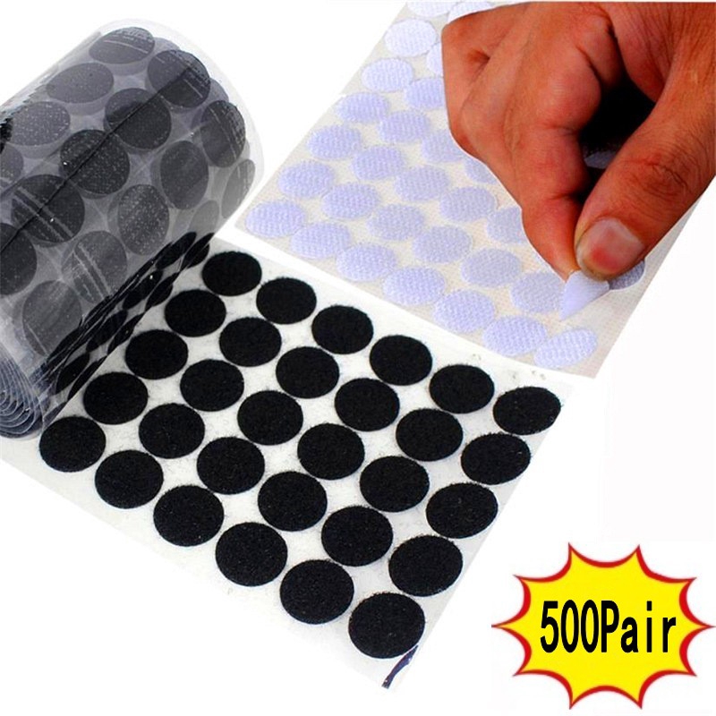 500 Pairs Dots Self Adhesive Fastener Tape / 10/15/20/25mm Strong Glue ...