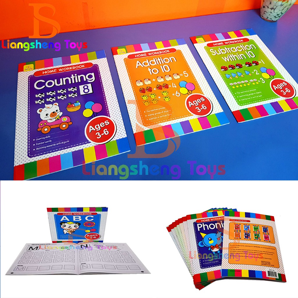 （8books-40pages）Home workbook Kids education Exercises books | Shopee ...