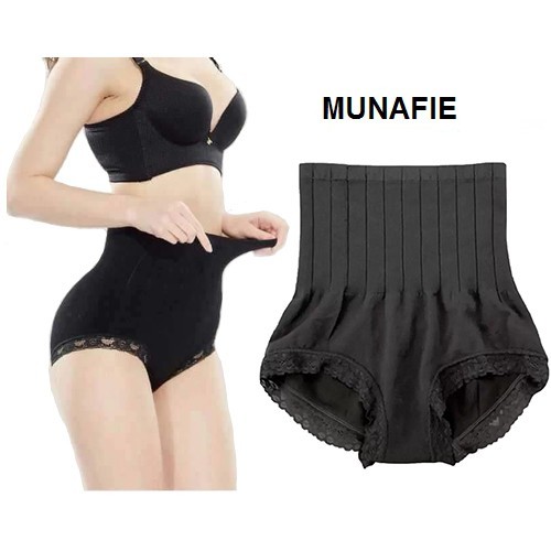 Black Japanese Munafie High Waist Underwear Bodyshaping Slimming Panty  Tummy Control Panties