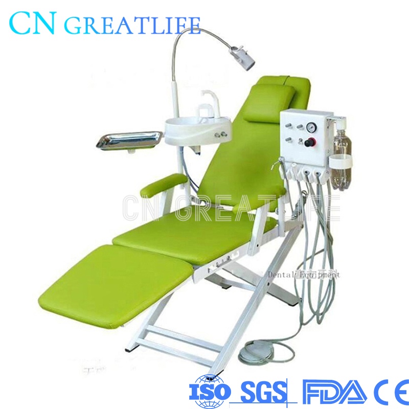 Cheap Dental Unit Dental Chair Complete Set Dental Folding Chair Sale with Led Lamp and Portable