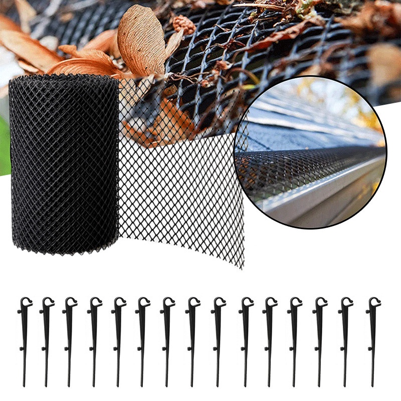 Black Gutter Mesh Debris Protector Leaf Guard Gutters Cover Shopee Philippines