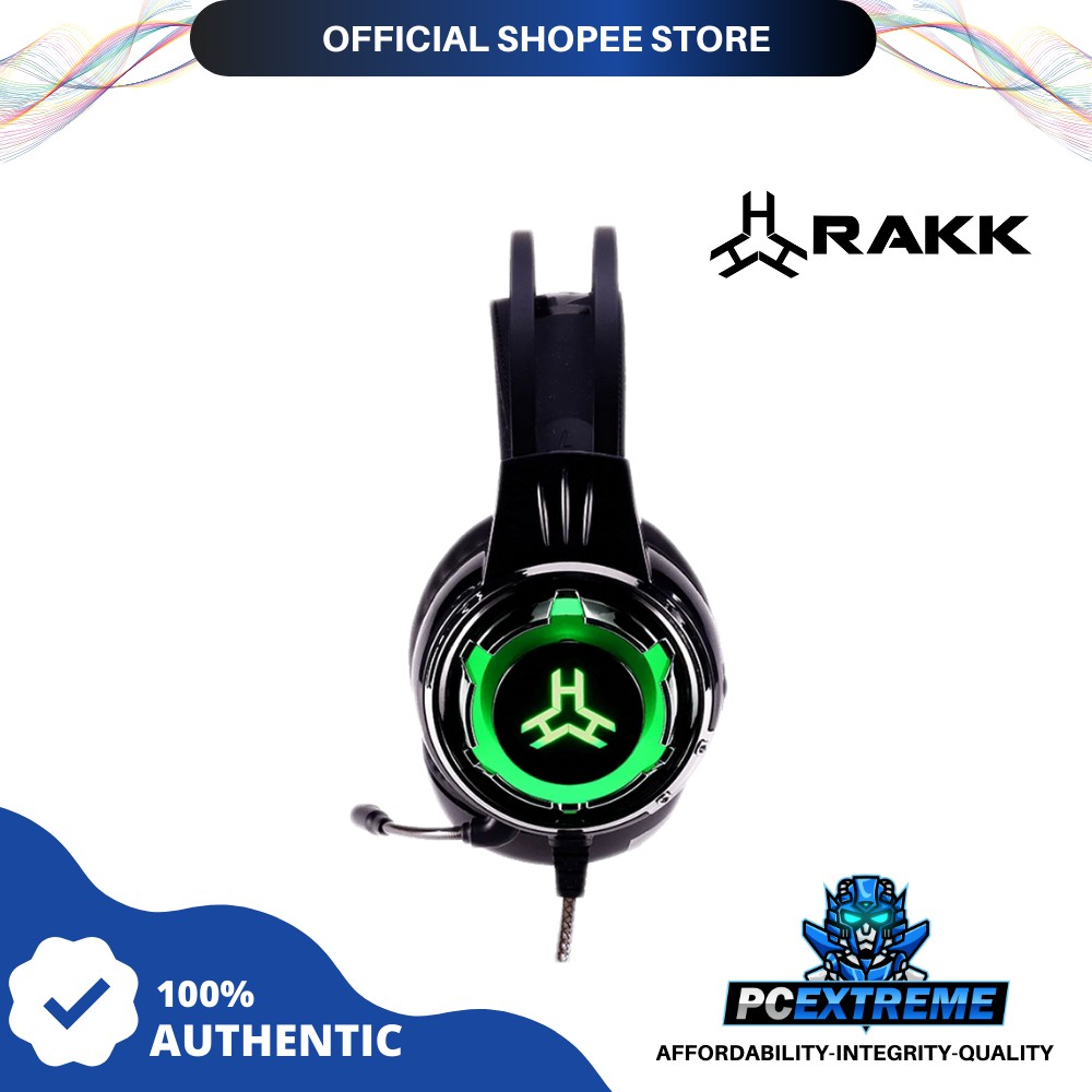 RAkk Karul Illuminated Gaming Headset Green Shopee Philippines