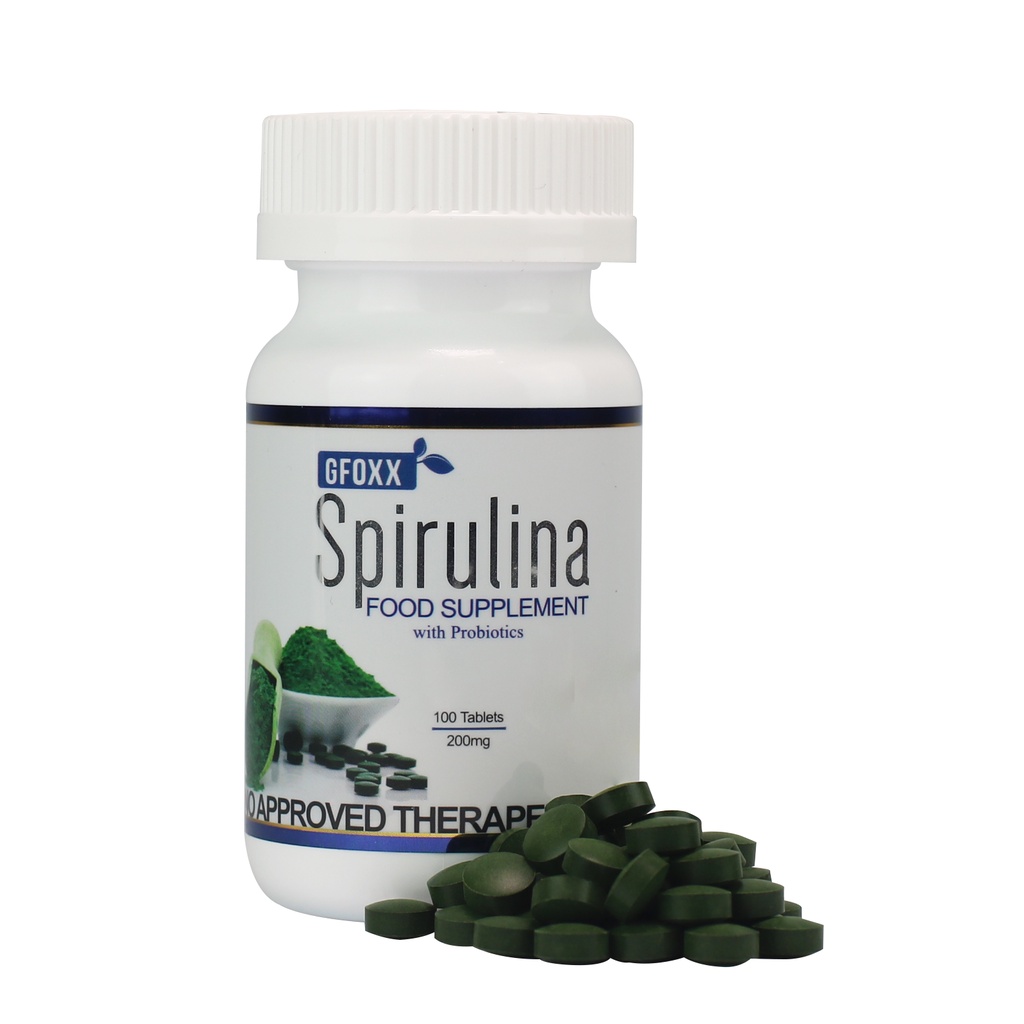 Gfoxx Spirulina+Probiotics Food Supplements(1Bottle w/100 tablets)FDA