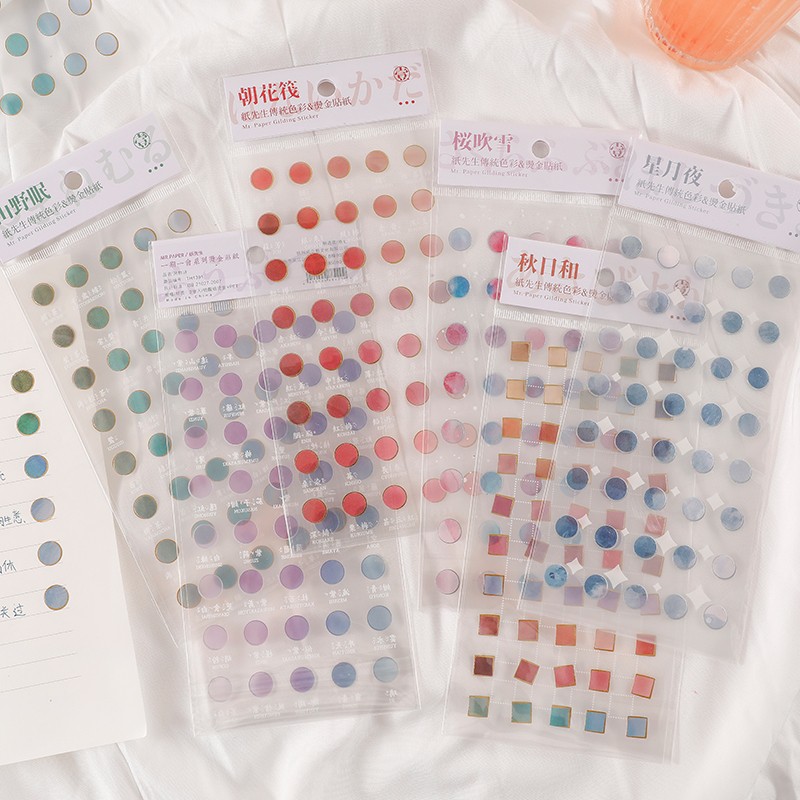 Gliding Half Transparent Stickers DIY Diary Planner Notebook Scrapbook ...