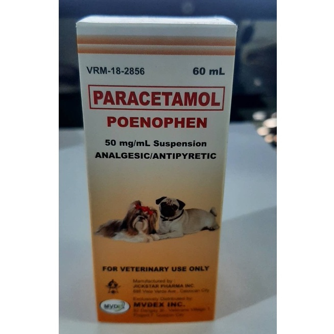 Poenophen (Paracetamol), analgesic/antipyretic for Dogs, Rabbits and