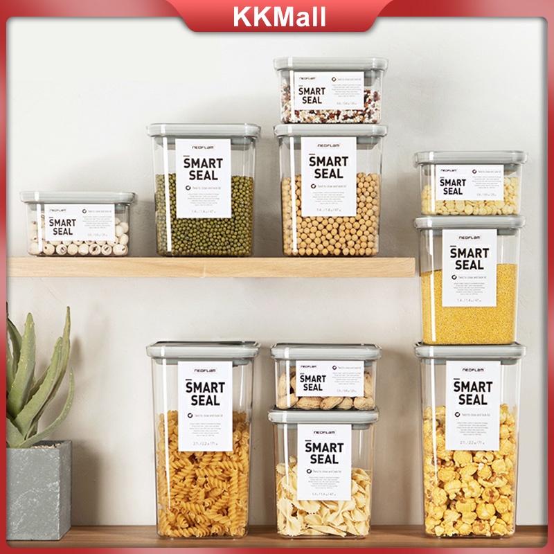 Knob Transparent Grain Food Fresh Box Sealed Snacks Storage Fresh Box ...