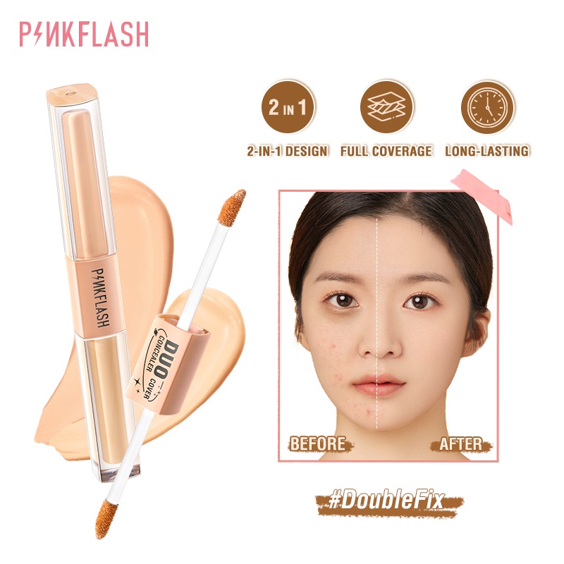 Pink Flash Doublefix 2-In-1 Dual-Shade Concealer Full Coverage Brighten ...