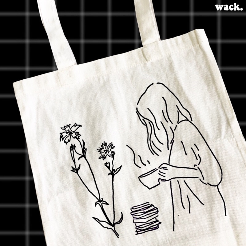 Line art tote discount bag