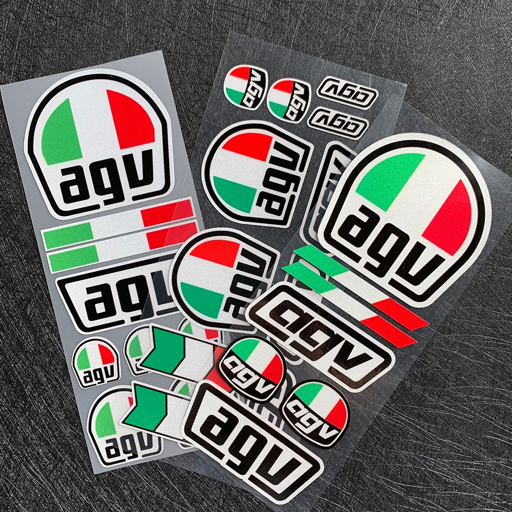 Motorcycle Helmet Sticker Reflective Laser A-G-V A-GV Logo Waterproof ...