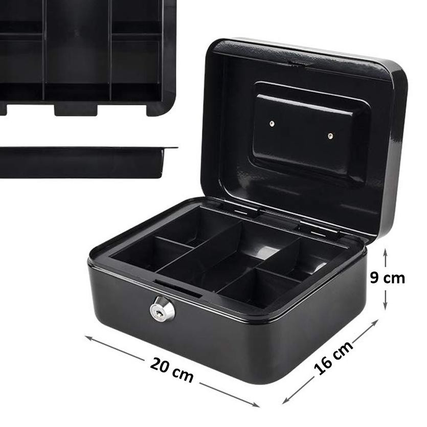 Two Tier Portable Money Safe Storage Box With Lock Safe Drawer Cash