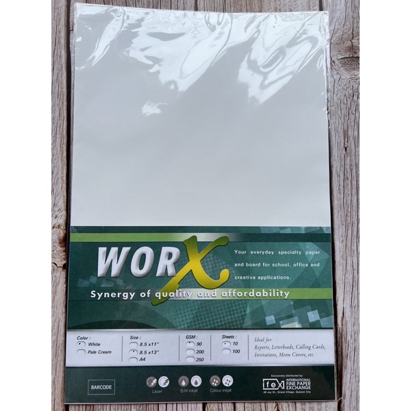 Worx Specialty Paper 200gsm/90gsm White / Pale Cream (10 sheets ...
