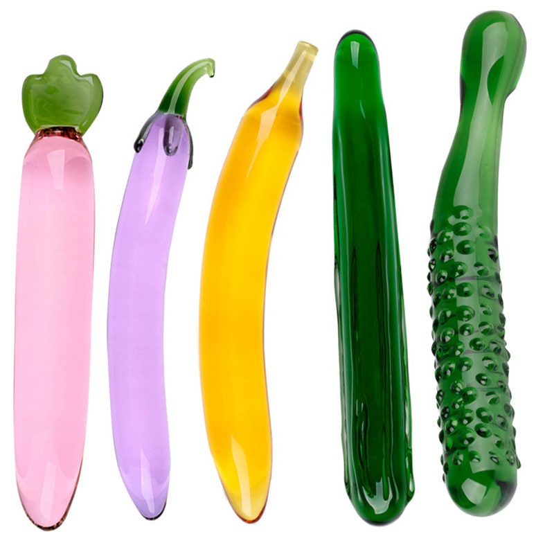 Pyrex Glass Dildo Female Masturbation Sex Toys Fruit Vegetables Faux Plug Sex Toys Tune Sex