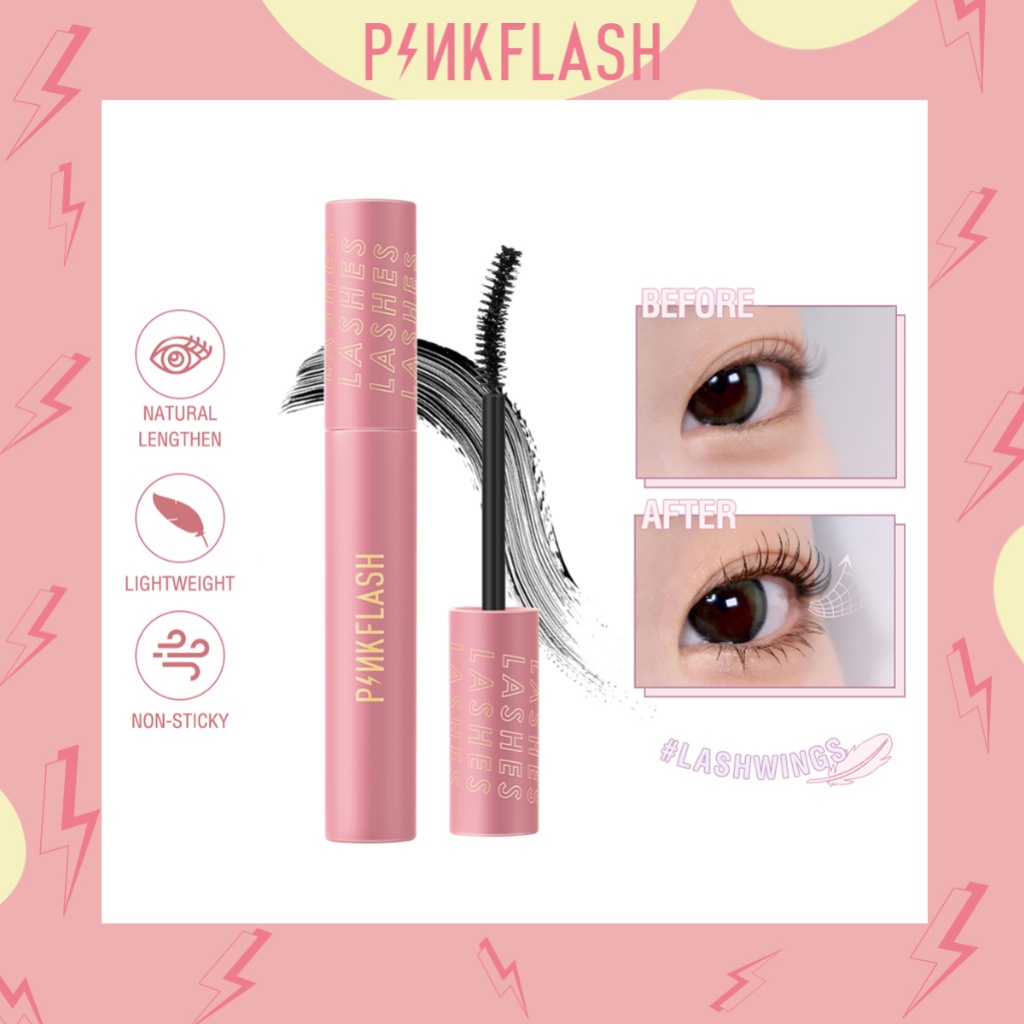 Pinkflash Natural Lengthening Mascara No Flaking Smudge-Proof Long ...