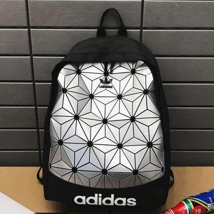 Adidas Korean Fashion Design College Bookbag Luminous Holographic School Bag Backpack For Men