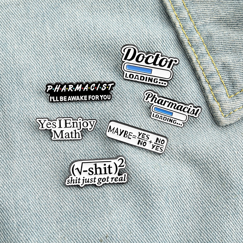 Math Science Enamel Pin Chemistry Pharmacist Equation Brooches Bag ...