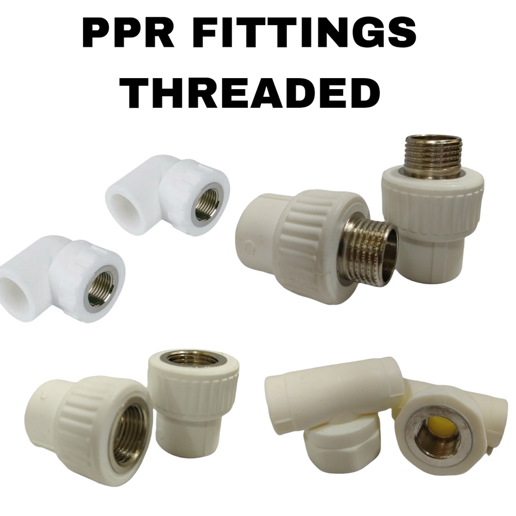 PPR PIPE FITTINGS THREADED WHITE 1/2