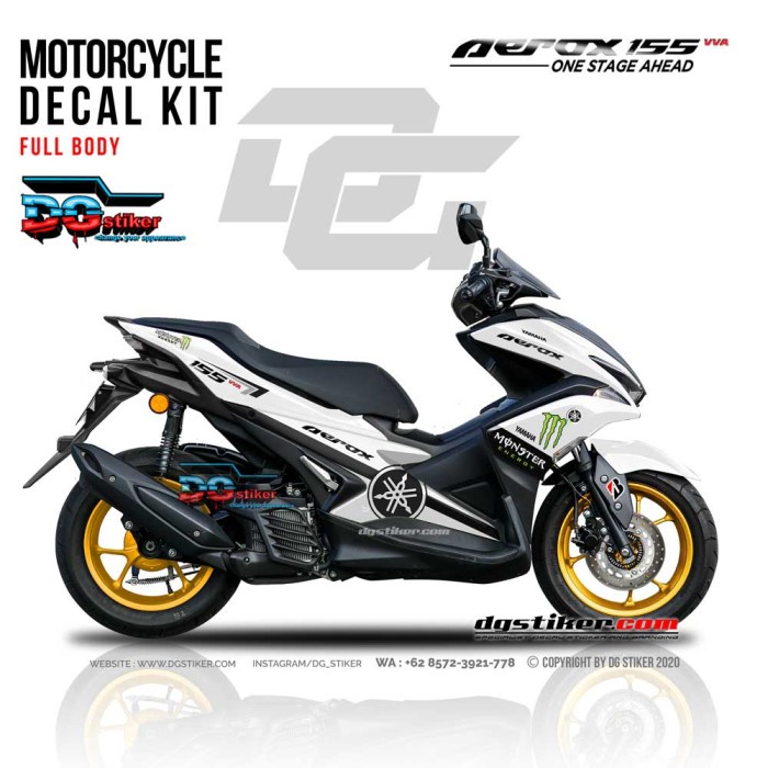Decal sticker Aerox 155 White DG sticker | Shopee Philippines