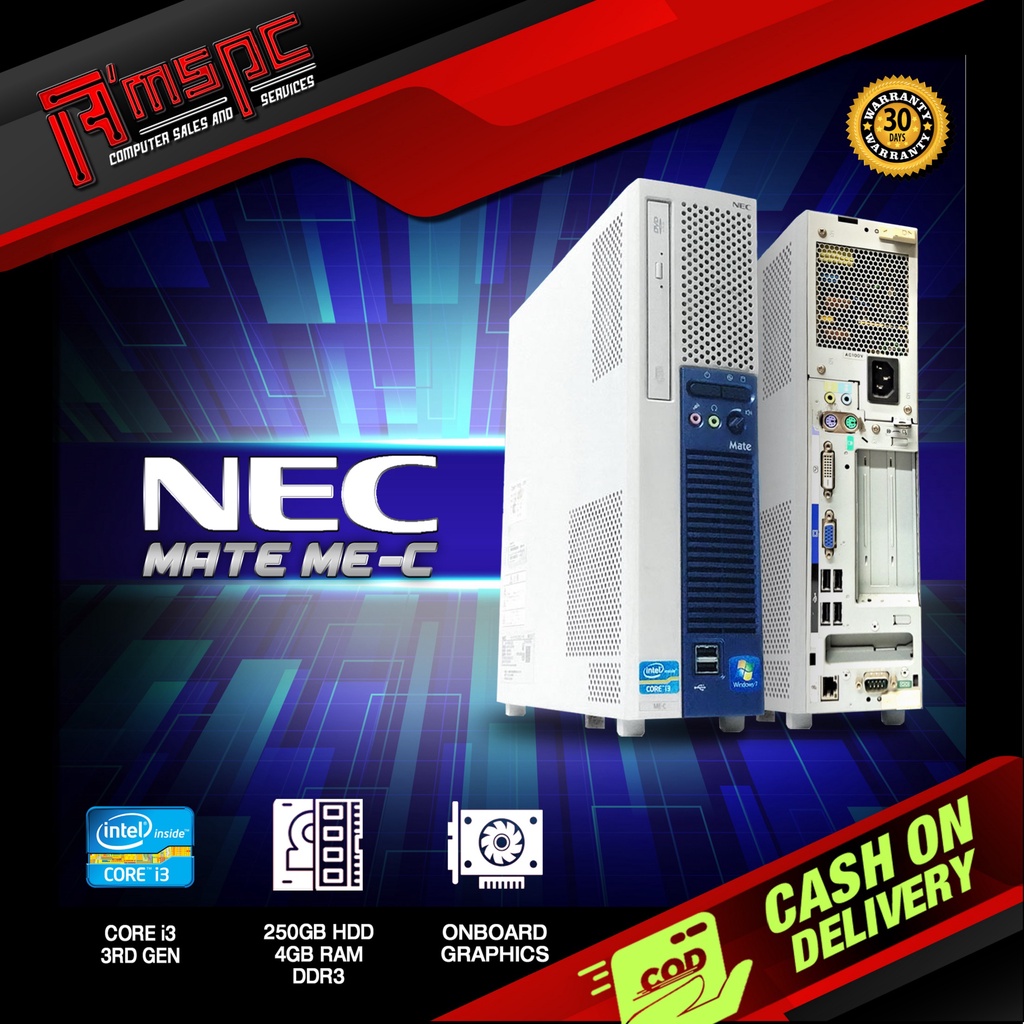 NEC MATE SLIM CPU Intel Core i3 3RD GEN 4GB RAM DDR3 250GB HDD