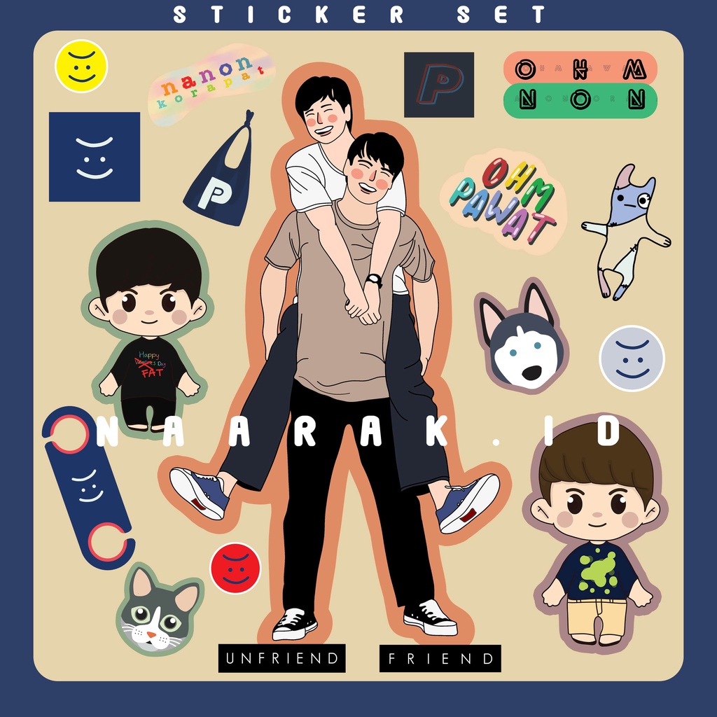 (LAST Stock) THAI CP PAIRING OHMNON BRIGHTWIN OFFGUN STICKER SET ...