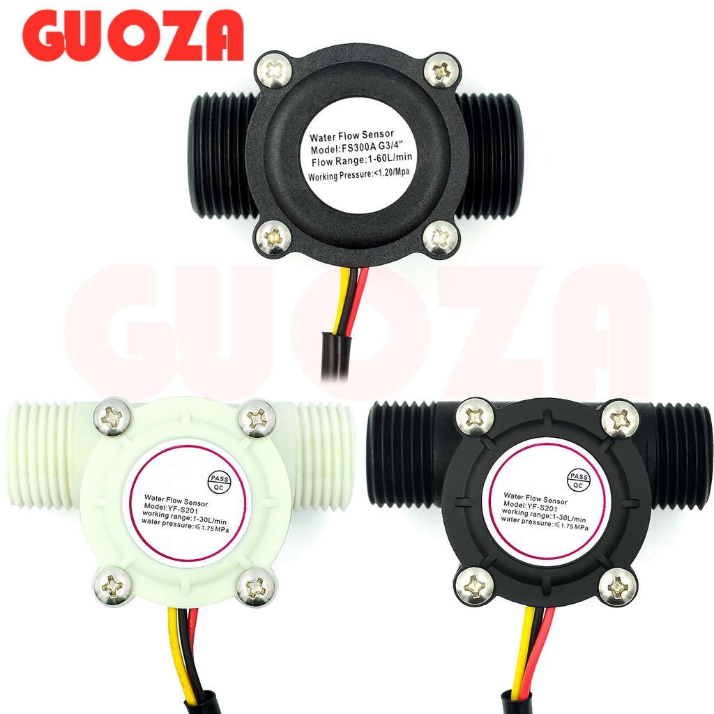 12V Water Flow Sensor Dc 5-18V Meter Hall Control Liquid Switch 1-30L ...