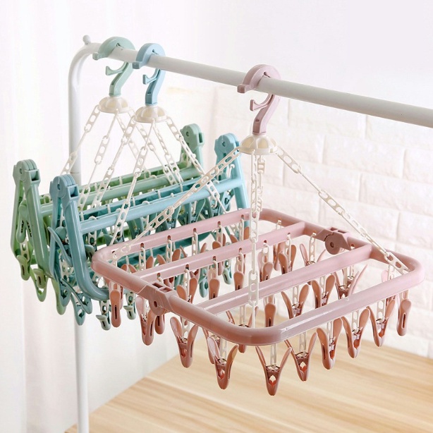 32 clip folding hanger ,clip drying racks, drying socks, discs