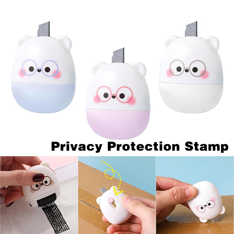2in1 Privacy Protection Stamp Roller With Cutter Messy Code Data ...