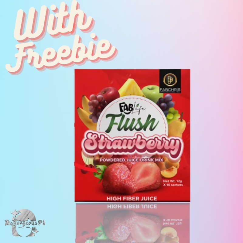 FABLife Flush Strawberry High Fiber Powder Juice 12 grams 10 Sachets