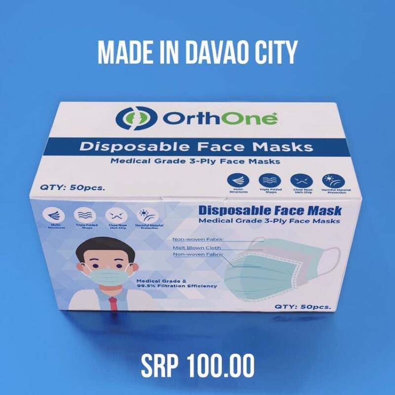 3PLY DISPOSABLE BLUE FACE MASK FDA APPROVED MEDICAL GRADE Shopee