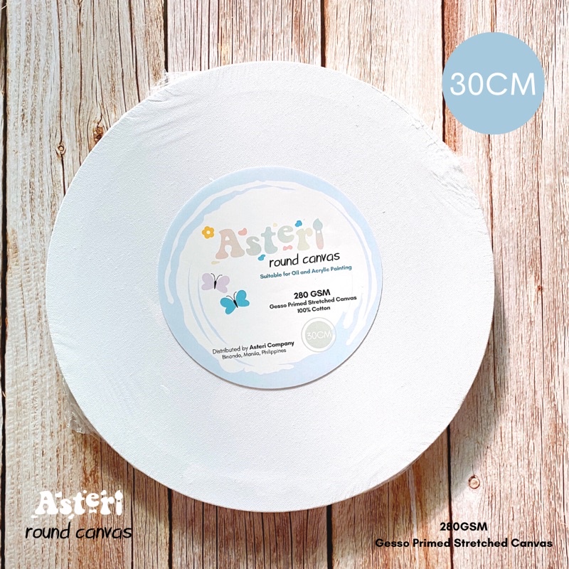 Asteri 280GSM Gesso Primed Circular Round Canvas for painting (20CM ...
