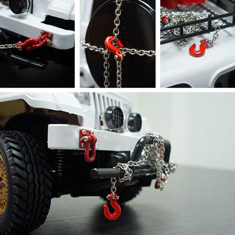 RC Car Metal Tow Chain Trailer Hook Decoration For 1/10 RC Rock Crawler ...