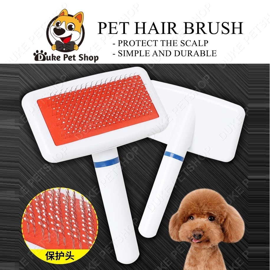 Pet Red Puppy Cat Hair Grooming Comb Pet Gilling Brush Quick Clean Tool ...