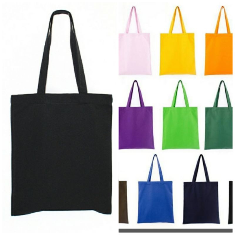 Canvas Bag Plain Bag Kosong Shopping Tote Bag With Zipper | Shopee ...