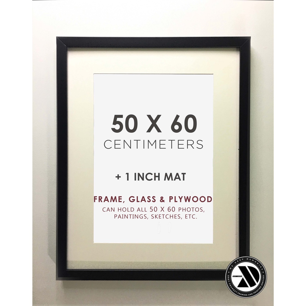 50x60 Centimeters Plus 1" Mat Photo Frame Picture Frame Wall Frame