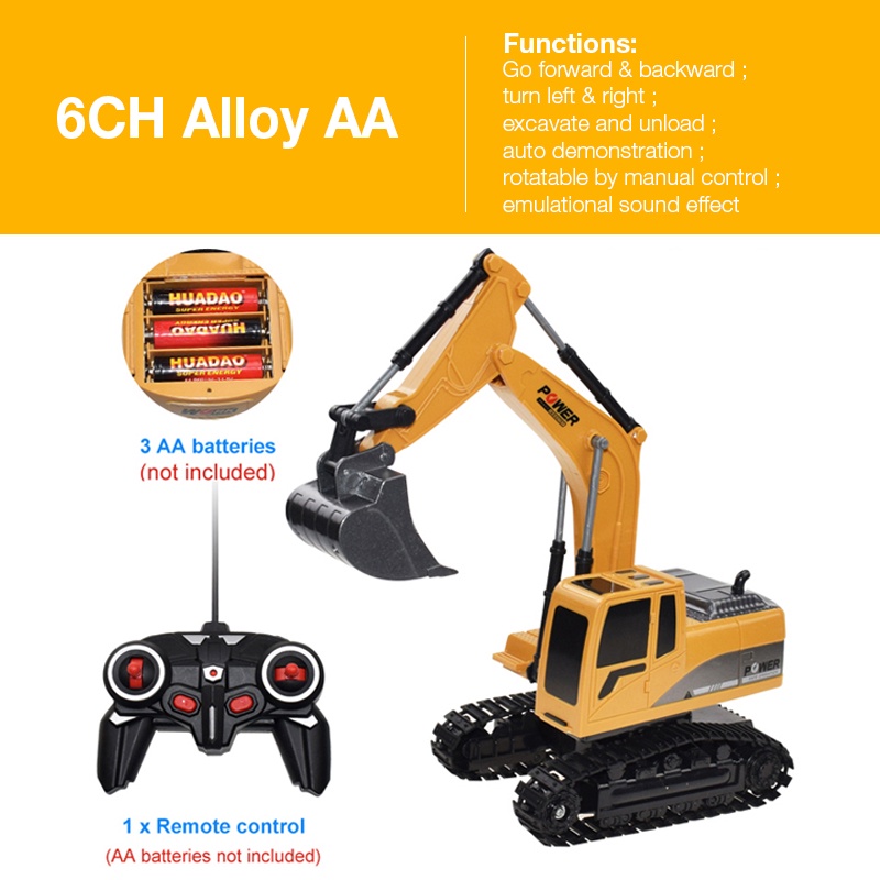 124 Remote control excavator toy Engineering Car Dump Metal Truck