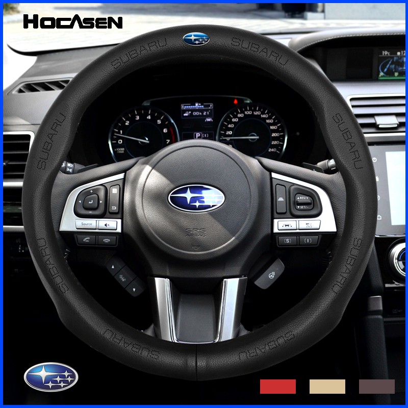 No Smell Thin All Model Subaru Cow Leather Steering Wheel Cover XV