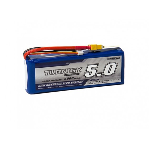 Turnigy 5000mAh 3S 11.1V 20/25/30C Lipo Pack XT60/XT90 connector ...