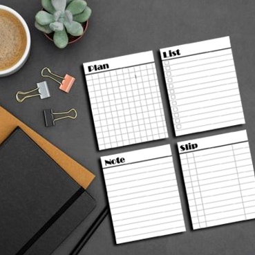 Mini Notepad - Plan (Grid) List (Checklist) Note (Lines) Slip (Receipt ...