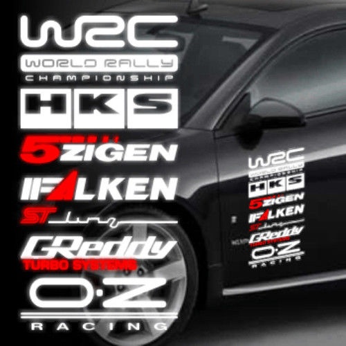 1Set Reflective TRD HKS Nismo Remus Ralliart Car Side Door Sticker ...