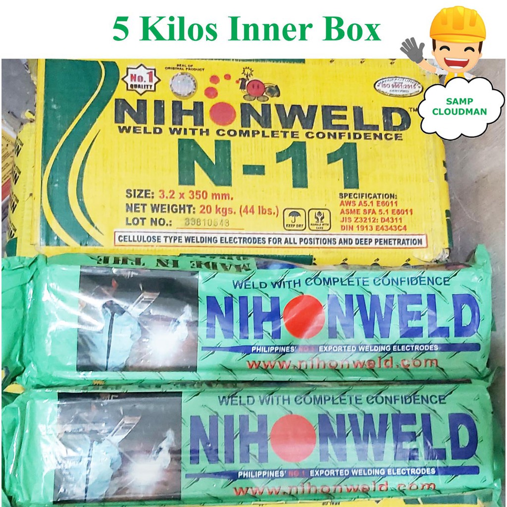 Nihonweld Welding Rod 3.2mm =1/8 E6011 N11 5 Kg. Kilo Di mausok Nihon