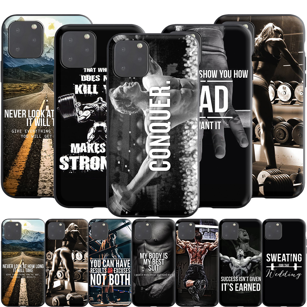 Gym Fitness Bodybuilding Silicone Case for iPhone 12 12 mini 12