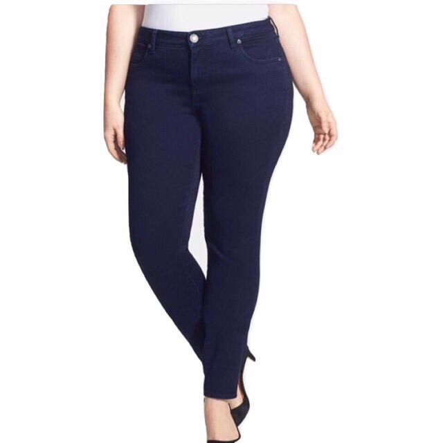 Navy blue size plus stretchable skinny pants | Shopee Philippines