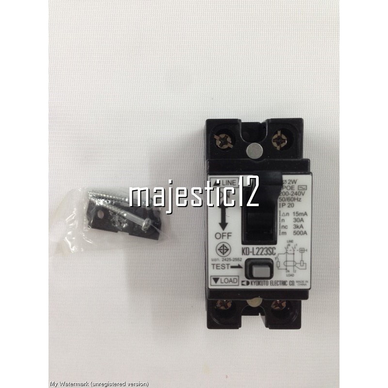 Kyokuto KDL223SC Auto Breaker 2P 30A (Earth Leakage Circuit 200240VDC
