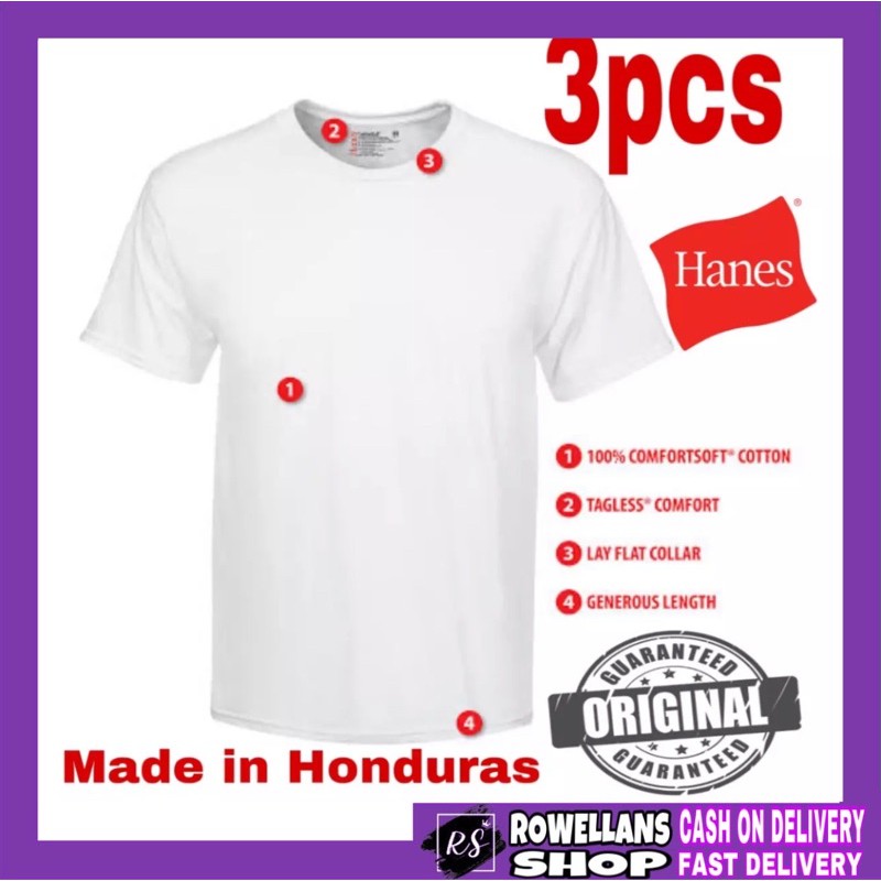 Original Hanes T shirt Round vneck 3pcs Available All Size Shopee Philippines